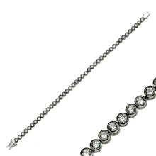 Серебряный 925 пробы 3 мм циркониевый камень ручка rodajli браслет водотока