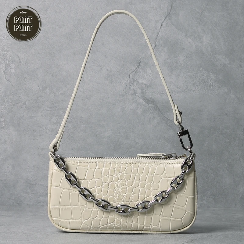 

Luxury Fashion Genuine Leather Handbag Shoulder Bag For Women Crocodile Female Baguette Handbag Ladies Bag sac a main femme bols