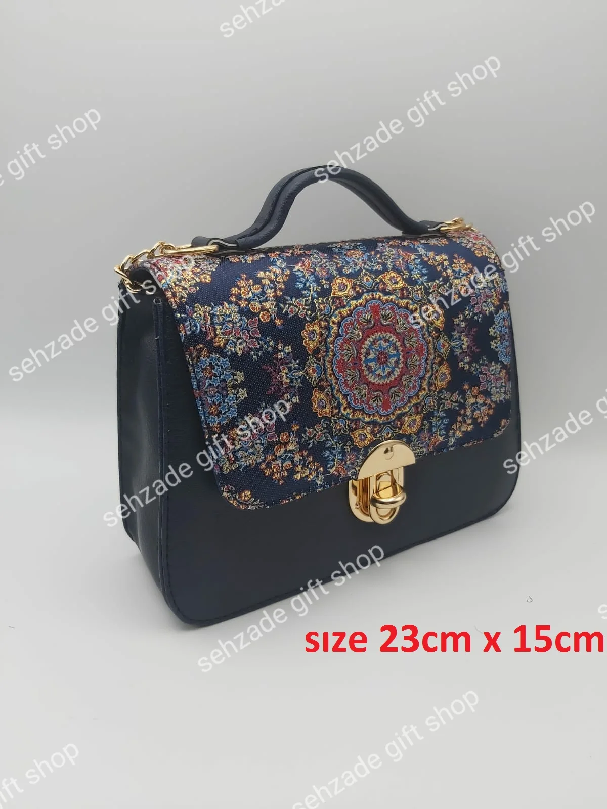 Turkish Female Accessories Top-handle Traditional Authentic Handbag Kilim Carpet Design Zipper Shoulder Bag For Women Teenage