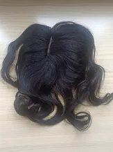 Halo Lady-Clip de belleza para mujer, cabello humano con explosión de flequillo, pieza central, pelo lacio brasileño no Remy para la pérdida de cabello