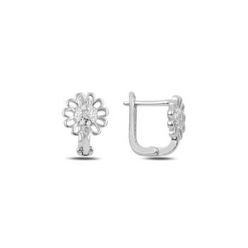 

KUTAYDAN Zircon Daisy J Earrings 925 Sterling Silver