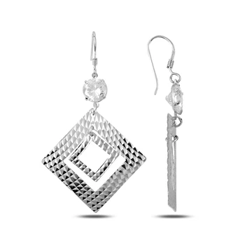 

KUTAYDAN Zircon Cubic Zirconia Dangle Earrings 925 Sterling Silver