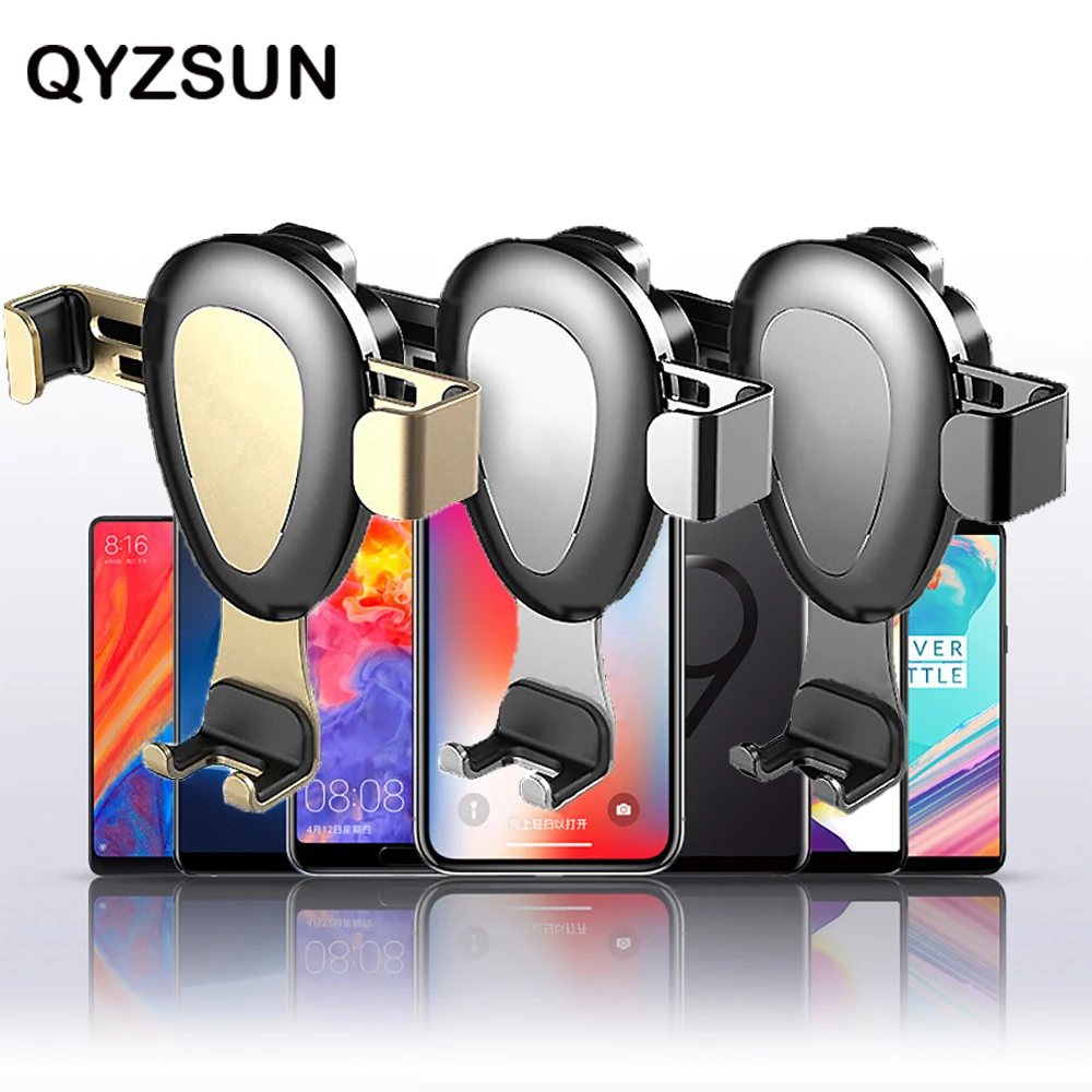 

QYZSUN Gravity Car Phone Holder Air Vent Mount Stand For Phone in Car No Magnetic Auto Mobile Holder Smartphone Support Cell