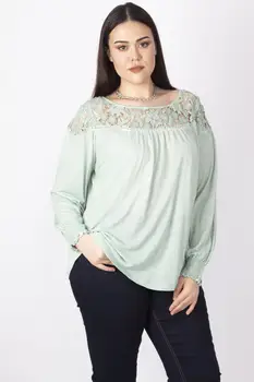 

Sans Textile Women 'S Green Lace Detail Bluz 65 N16100