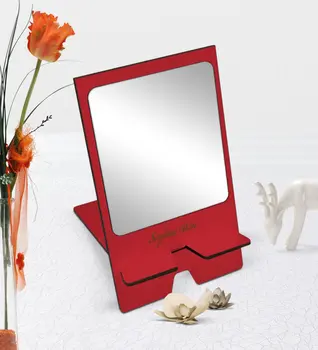 

Personalized Red Wood Table and Make-Up Mirror