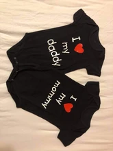 Me encanta mi papá mamá bebé recién nacido niños niñas mameluco infantil negro bebé Infante algodón de manga corta mono ropa de bebé ropa
