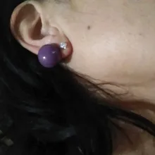 Pendientes de resina con Clip para mujer, joyería coreana, grandes, geométricos, redondos, sin perforación, color verde y rojo