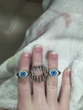 SLZBCY-anillo de acero inoxidable con diseño de garra de dragón para hombre, sortija de ojo malvado, fiesta, Anime, Calavera, Hip Hop