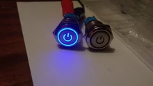 Interruptor de botón de Metal para motor de coche, luz LED de 12/16/19/22mm, impermeable, con enganche momentáneo, interruptor de potencia de 5V, 12V, 24V, 220V, rojo y azul