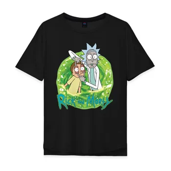 

Men's T-shirt cotton oversize Rick Sanchez and Morty Smith