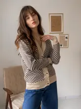 GIGOGOU solo Breasted V cuello mujeres botón árbol de Navidad negro suéter de punto Cardigan suelto de Jersey chaqueta abrigo