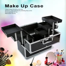 Large Cosmetic Organizer Box Make Up Case makeup Cosmetic tools set for Make Up Tools Lockable