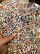 Pegatinas decorativas hechas a mano para álbum de recortes, calcomanías con números del alfabeto en inglés, Retro, decoración de álbumes y diarios, lote de 6 unidades