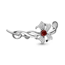 Серебряная брошь с гранатом AQUAMARINE 7150803А