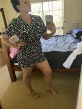 Summer Playsuits Short-Sleeve Women New-Fashion Print Slim Casual Loose