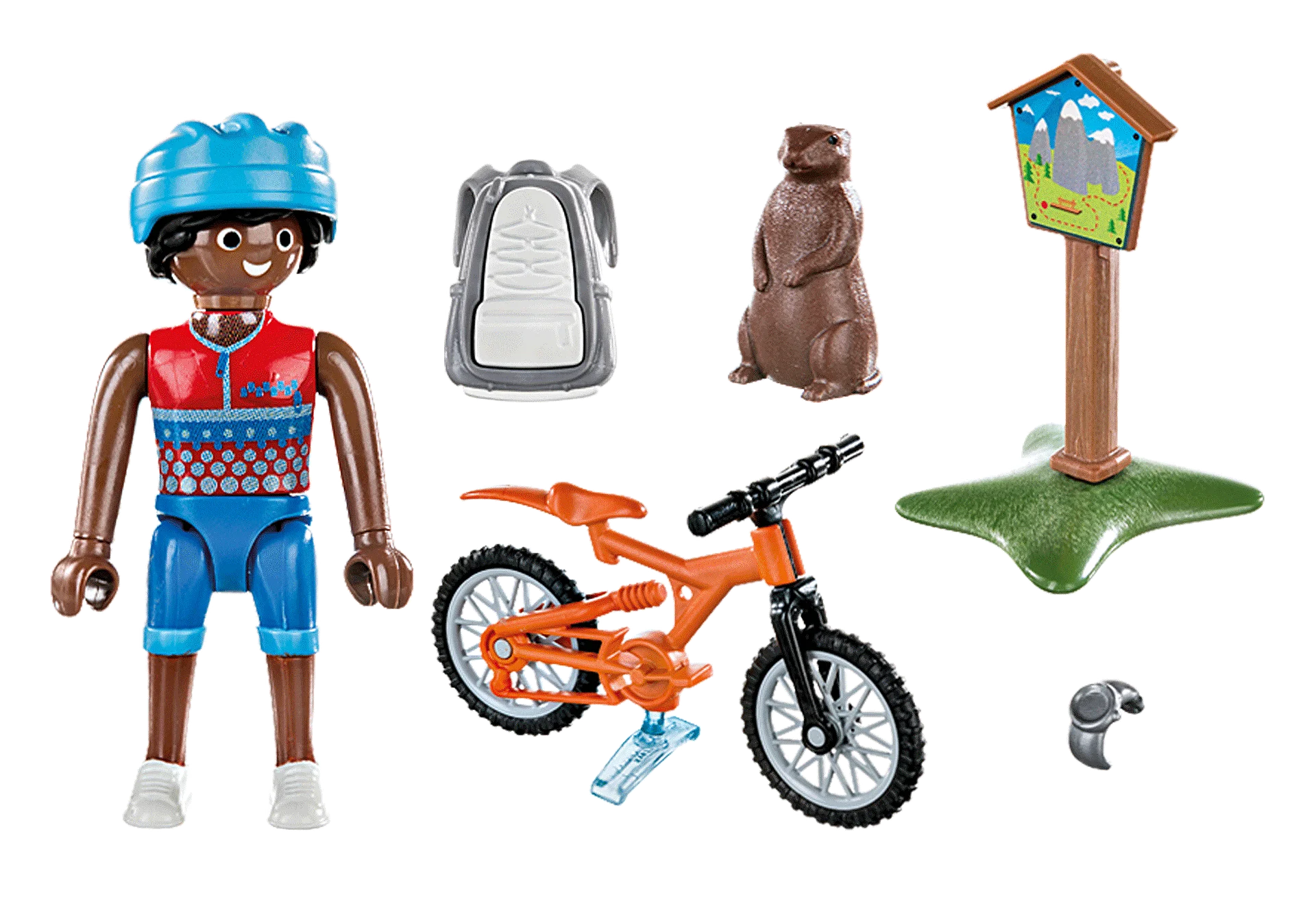 PLAYMOBIL®Figurine de cycliste de montagne 70303 originale, avec