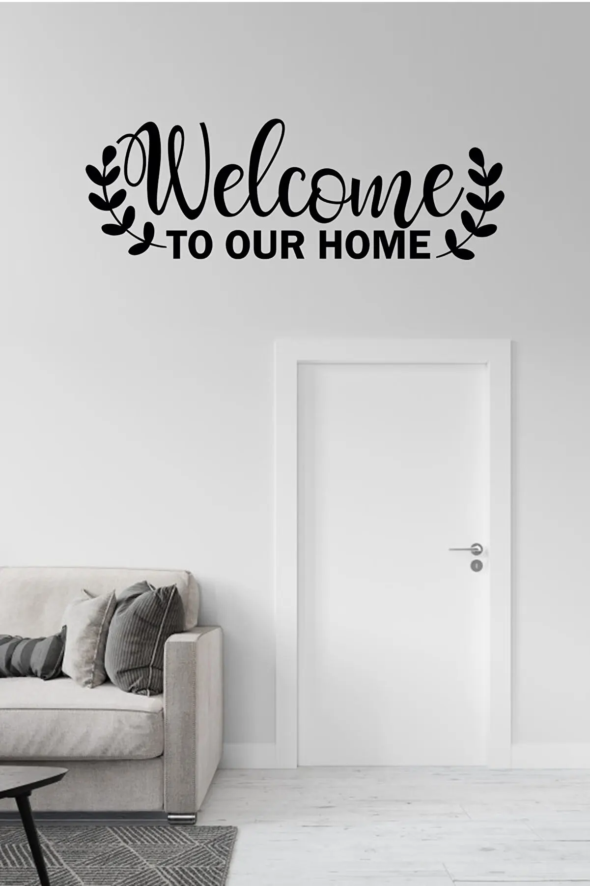 

Welcome To Our Home Laser Cut Wood Wall Decoration Product decorative wood 3mm Mdf black sticker picture home office room luxury