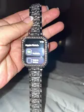 Correa + funda de Metal para Apple Watch Series 5, 40mm, 44mm, anillo de diamante, 38mm, 42mm, pulsera de acero inoxidable iwatch 4/3/2/1