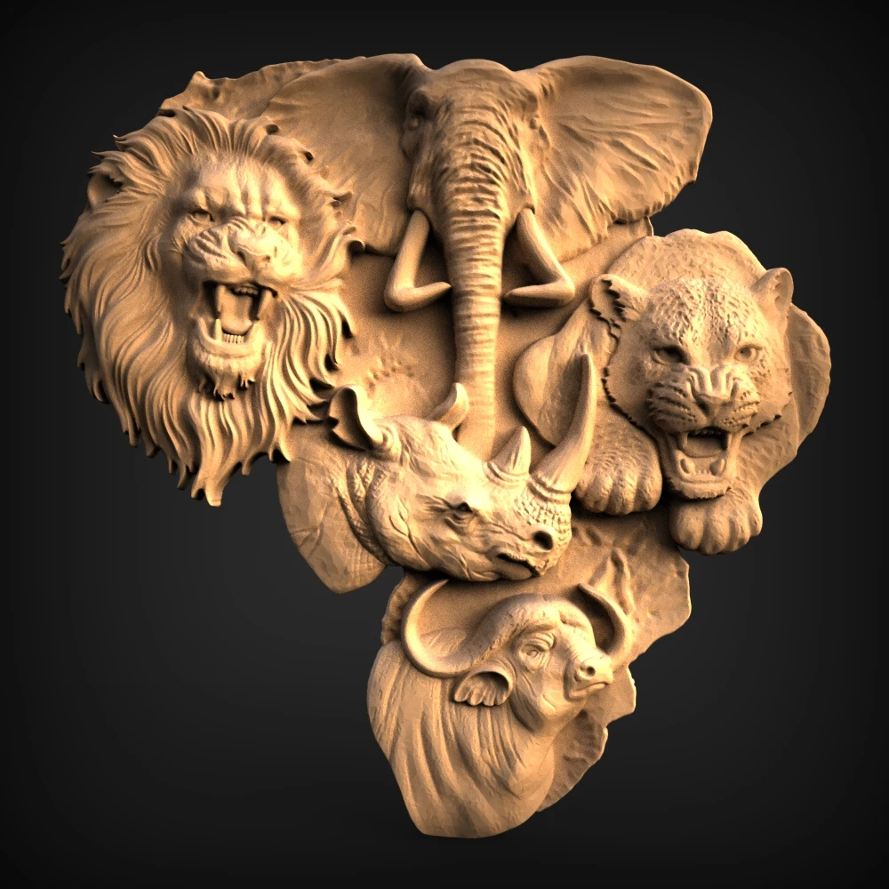 3d-модель с животными рельеф STL для маршрутизатора ЧПУ формат Artcam Aspire - Animal Bas relief |