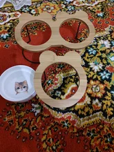 New High-end Pet Bowl Bamboo Shelf Ceramic Feeding and Drinking Bowls for Dogs and Cats