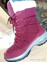 Moipheng-Botas de nieve de media caña para mujer, botines impermeables cómodos con cordones, calidad de abrigo, para invierno