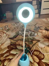 Pen-Holder Desk-Lamp Book Read-Light Dimming Bedside Home-Decor Pink Eye-Protect Touch