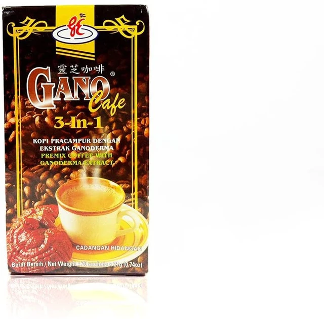Gano Excel Ganocafe 3-in-1 Coffee With Ganoderma - 2 Boxes (30 Sachets Total) Instant Coffee Mix