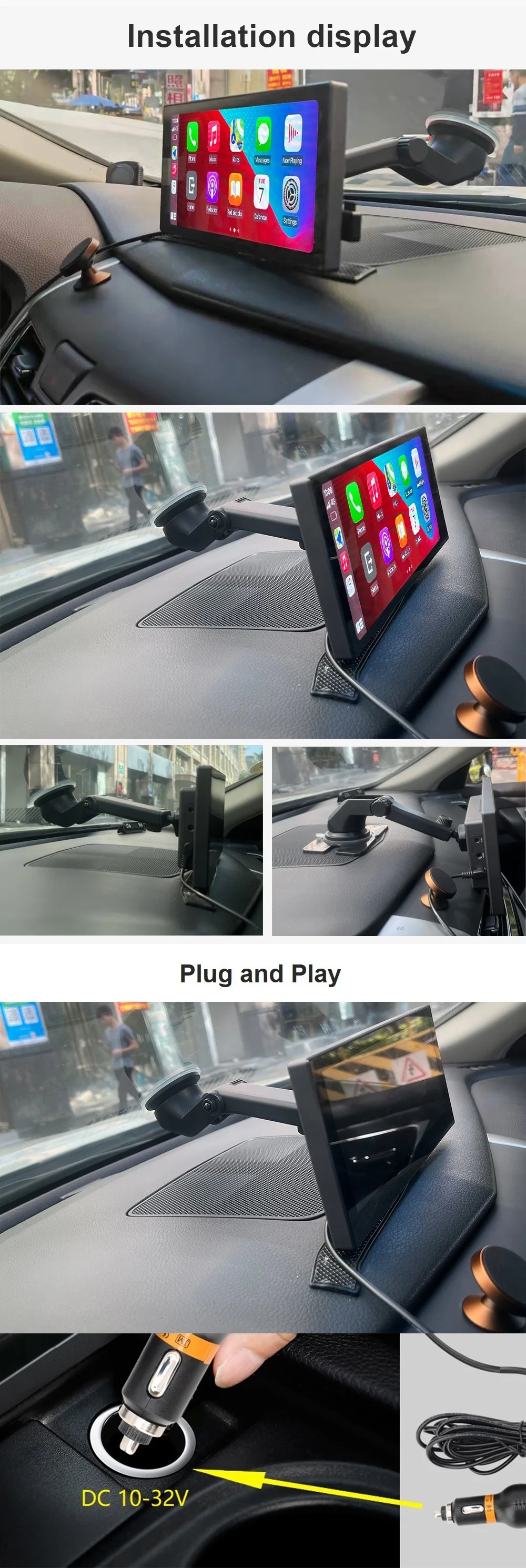 8.8 Inch Universal Wireless Carplay Display For Nissan Honda Toyota with Android Auto Mirror Link Bluetooth USB Play Rear Camera car video player bluetooth