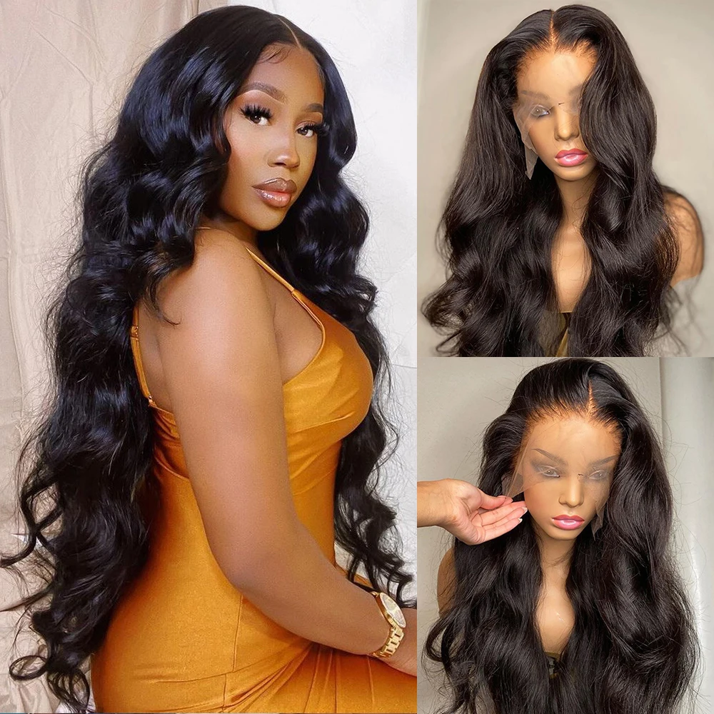 30 40 Inch Body Wave Lace Front Human Hair Wigs for Women Pre Plucked Brazilian 150 180 Density 13x4 Frontal Wig | Шиньоны и парики
