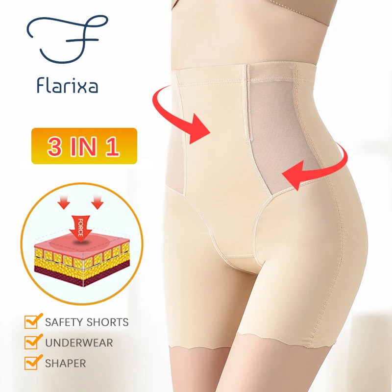 Тренировочные бесшовные трусики Flarixa 3 в 1 с высокой талией для талии и живота