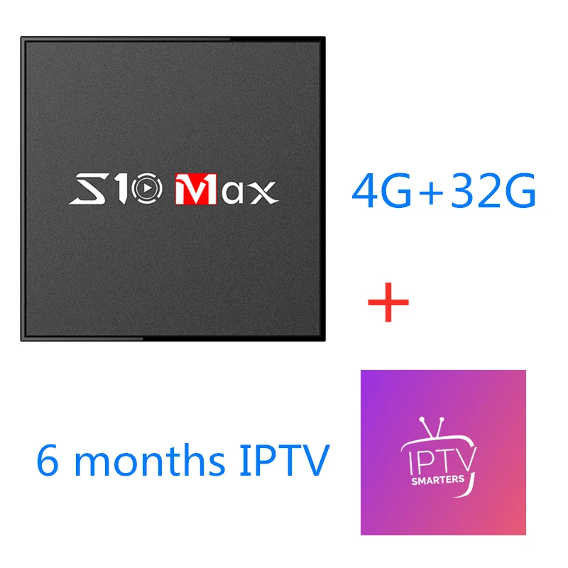 4G 32G with 6m iptv S10 max 4 Гб 64 ГБ Android 9,0 tv Box Amlogic S905X2 1080P 4K 2,4+ 5g wifi Google Store Netflix Youtube 4 ГБ 32 ГБ телеприставка IP tv - Цвет: 4G 32G with 6m iptv