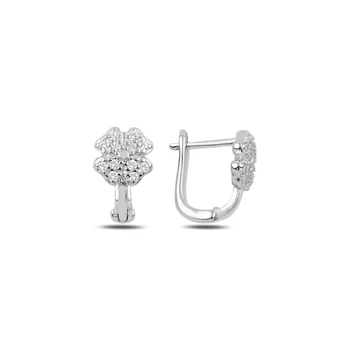 

Silver 925 Sterling Zircon Gemstone Clover J Children 'S Tag