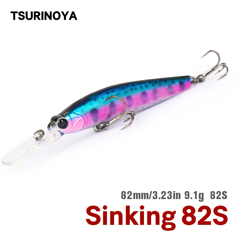 TSURINOYA погружающаяся блесна рыболовная приманка 82S DW85 Ranger 82 мм 9 1 г лососевая