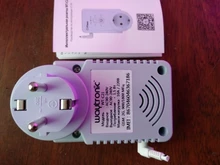 Enchufe de la UE, enchufe inteligente GSM, inglés, ruso, SMS, Control remoto, temporizador, controlador de temperatura con Sensor, enchufe de toma de corriente