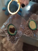 OATHYAN-colgantes de aguacate y fruta para mujer, collar de cadena larga con forma de corazón, joyería