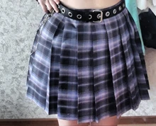 Minifaldas Harajuku de estilo coreano para mujer, faldas Kawaii a la moda, de cintura alta, falda escocesa plisada