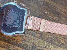 UTHAI CQ20-reloj de cuarzo con correa de acero para niños y mujeres, relojes de pulsera coloridos con dibujos animados de calidad