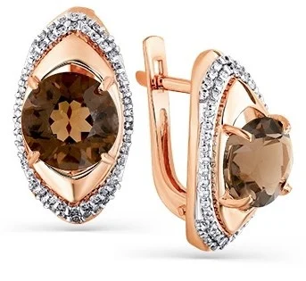 

Magic Stones earrings with earrings and cubic zirconia in red gold