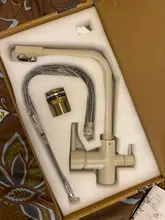 Grifo de latón con rotación de 360 grados para agua filtrada, grifería de cocina con ángulo doble y ángulo derecho, accesorio para fregadero de cocina