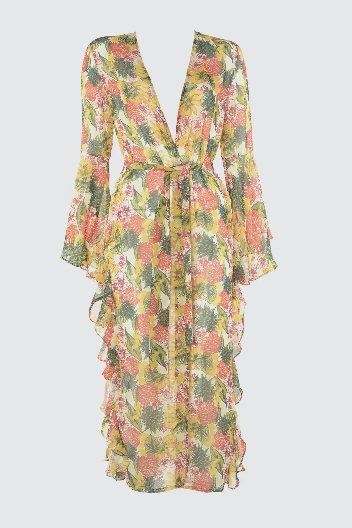 

Trendyol Fruit Printed Chiffon Kimono & Kaftan TBESS20KM0064