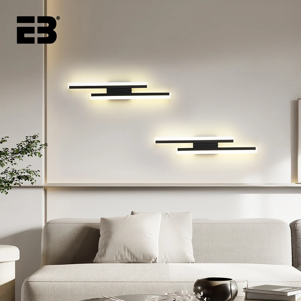 Led Wall Lamp Modern AC90-265V Interior Wall Light Bedside Bedroom Lights Black New Design Indoor Corridor Sconce Lamps
