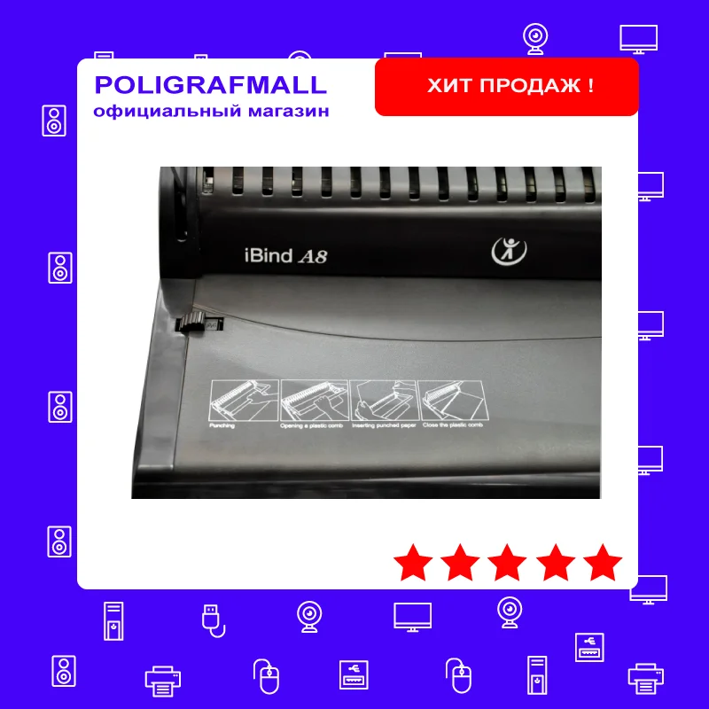 Bookbinding machine ibind A8, binding machine brochure Machines for business Book Administrative Financial Equipment Office Electronics Computer