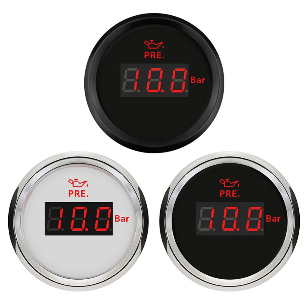 

Водонепроницаемый манометр 52 мм 0-5 бар 0-10 бар давление топлива 9-32 в водонепроницаемый подходит для мотоцикла Авто лодки с красной подсветкой