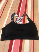 Sujetador deportivo con letras para mujer, sostén deportivo con realce, A-D, negro y blanco, para correr, Yoga, gimnasio y Fitness