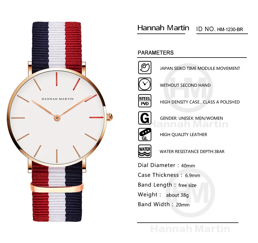 Hannah Martin Luxury Brand Quartz Watches Women 2021 Ladies Watch Simple Thin Women s Watches Dress