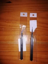 Pinza de mano de 1,0 MM para decoración de uñas, herramienta de selección de Gel acrílico para decoración de gemas, diamantes de imitación, pinzas negras para pestañas, 1 unidad