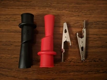 1 Pair Alligator Crocodile Test Clip Clamp For Multimeter Tester Probe New