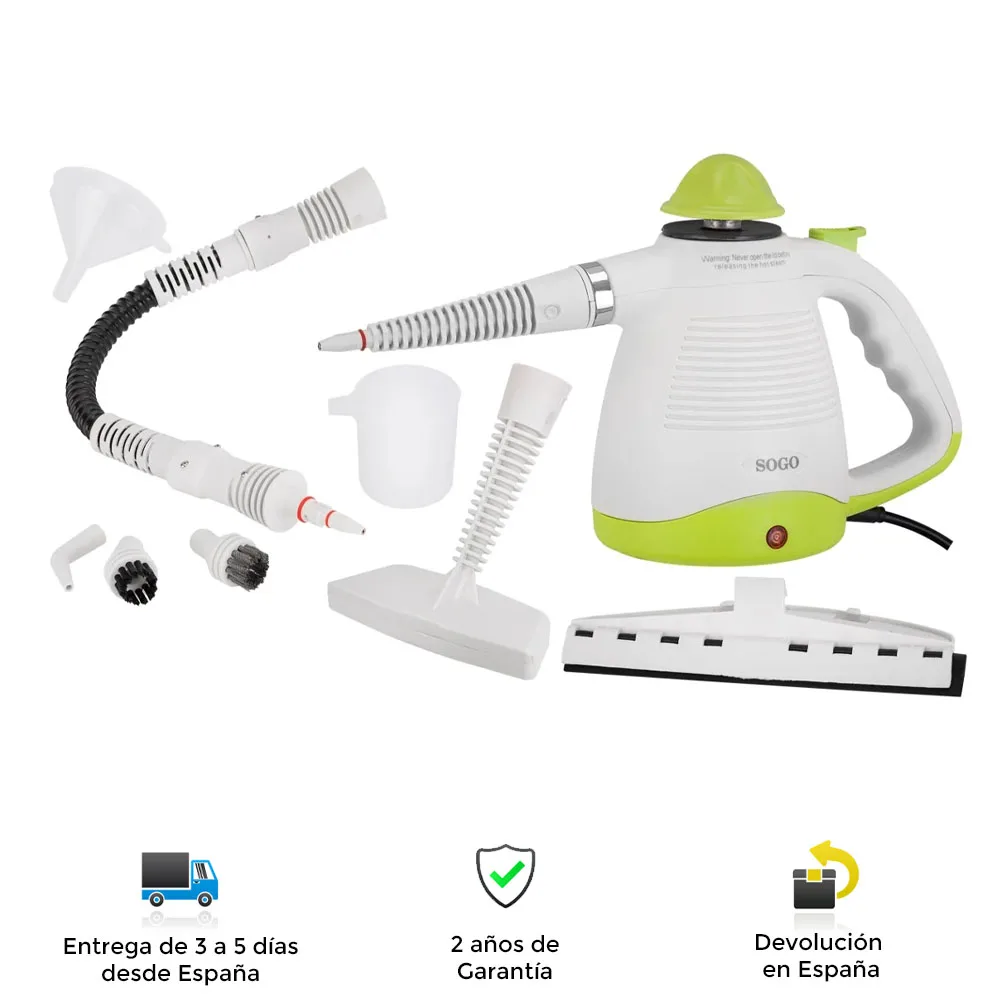 Limpiador a vapor 2 en 1, vaporeta, limpieza perfecta, práctica, calidad, desinfecta, fácil uso, portátil, accesorios, asa