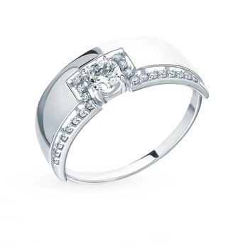 

Silver ring with cubic zirconia sunlight sample 925