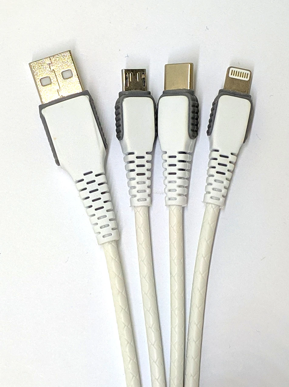 USB кабель 3в1 iPhone(5/6/7/8/X)/microUSB/type-c рисунок "ромб"